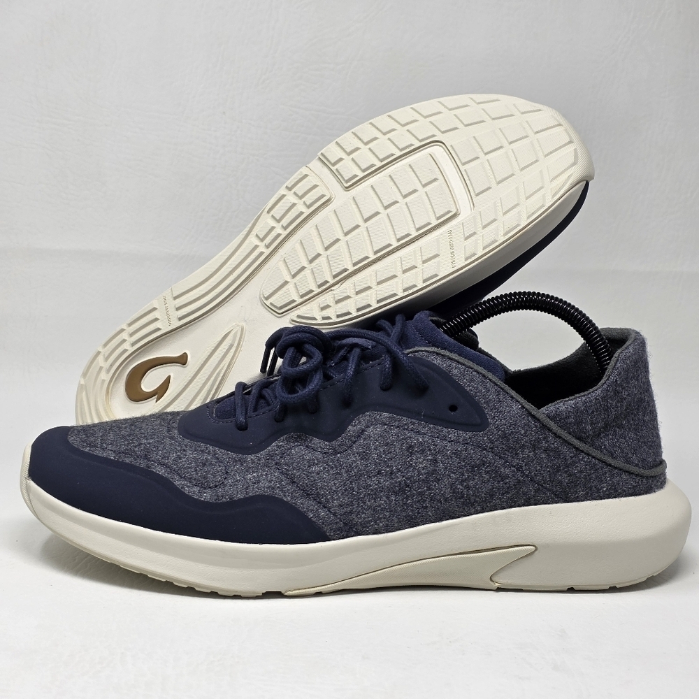 OluKai Koheo Hulu Men’s Size 12 Shoes Navy Blue Wool Convertible Sneakers NEW